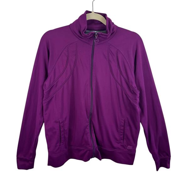 Nike Purple Full Zip Mock Neck Stretchy Athletic Jacket Women's Size XL - Picture 1 of 7